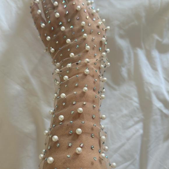 BEACH BUNNY glow sheer and glisten crop top in nude medium M from Revolve - Picture 6 of 6